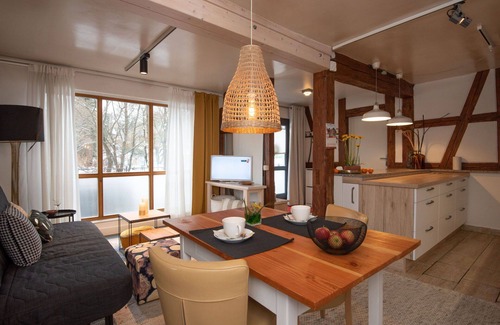 Suhl Apartment | Cosy apartment for 4 guests with WIFI, TV, patio, pets allowed and parking