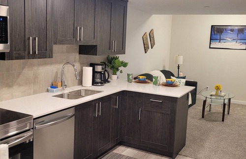 Calgary House | Cozy 2 bedroom newly built basement suite and 3 minutes walk to a beautiful lake