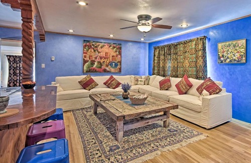 El Prado House | Cozy Blue Adobe with Steam Room 2 Mi from Taos!