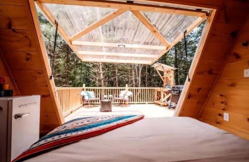 Robbins Ski Chalet | Cozy Modern A-Frame with Private Access Trail to Black Creek in Robbins, Tennessee