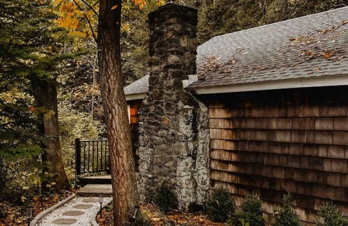 Gaylordsville Cabin | Creek Side Cabin with Wood Fired Hot Tub and Fire Pit