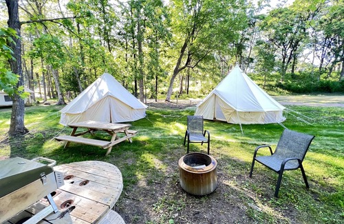 St Croix Falls RV Rental | Creekside Group Glamp Site at Big Rock Creek!