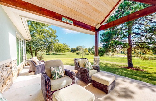 Waller House | Custom Home with Guesthouse, Pond, Swimming Deck, Beach & Tropical Bar