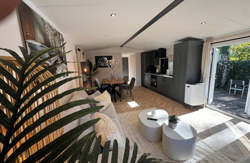 Bosgebied Hoenderloo Ski Chalet | Deluxe chalet with private outside jacuzzi.