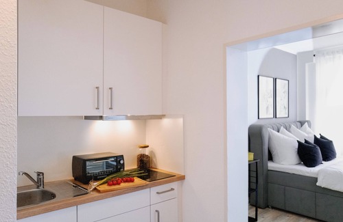 Wismar Condo | Design oasis for 3 with a view of Wismar harbor