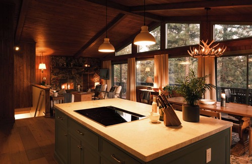 Whispering Forest Ski Chalet | Designer Mountain Lodge with Hot Tub, Fireplace & Scenic Deck!