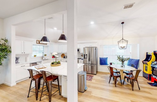 The Colony House | Dog-friendly brick home near golf with pool, central AC, & washer/dryer