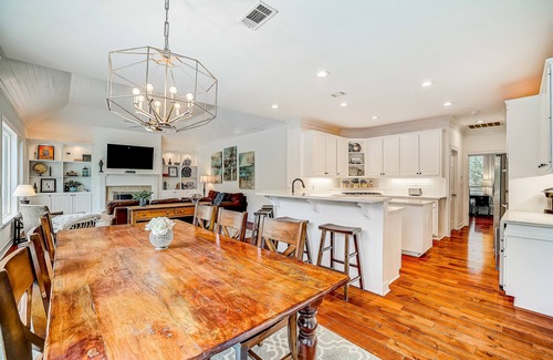 Riverplace House | Dog-friendly home with fenced yard, pool, office, piano, & W/D