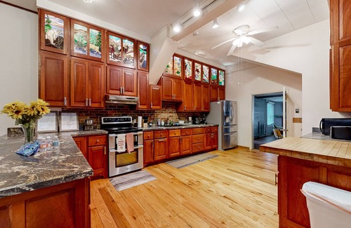 McDowell House | Dog-friendly, riverfront home with games galore, pool, & mountain view