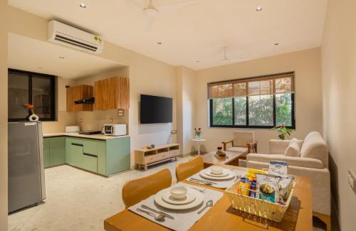 Saipem Apartment | ELIVAAS 1 BHK with Rooftop Pool - Kamerios Verano