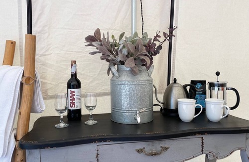 Ignacio RV Rental | Elk Ridge Casita/Glamping in large canvas tent with stunning views