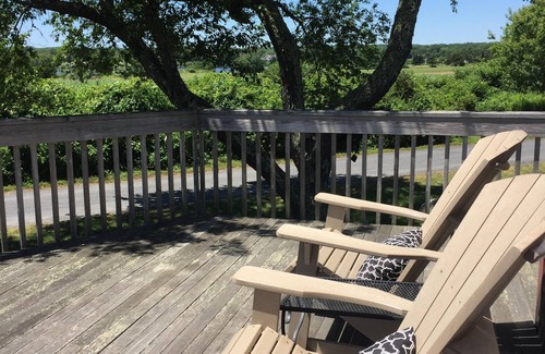 Charlestown House | Enjoy waterview w/Pond access; min to beach; kayaks. Large deck!