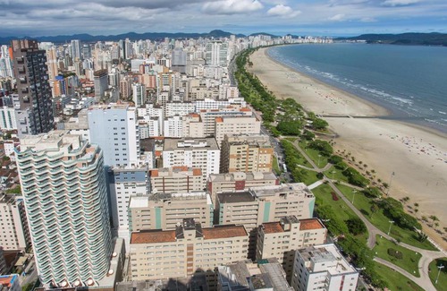 Pompeia Apartment | Estanconfor Santos com Vista Mar 7 AC Garagem alto 17º andar