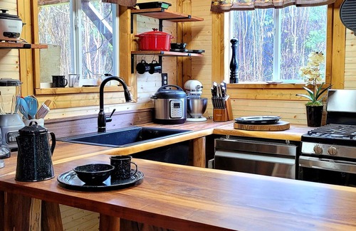 Mountain View House | Exotic family getaway private eco Log cabin near Volcano Park