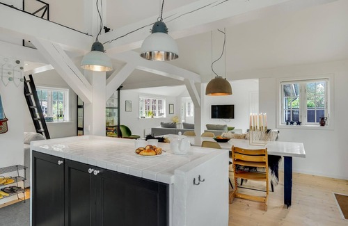 Hornbaek House | Fantastic vacation home with bio fireplace, annex and garden, located near the sandy beach.
