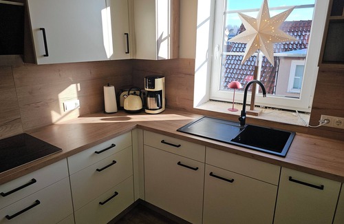 Sankt Andreasberg Apartment | Farbzauber Blau im Harz apartment Thore with sauna, balcony, garden, bicycle shed