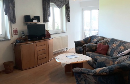 Naila Apartment | Farm holiday apartment with balcony and panoramic view right on the edge of the forest