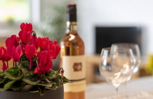 Laichingen Apartment | Ferienwohnung Mohnblume, 57 qm, 2 Schlafzimmer, Südterrasse, max. 4 Personen