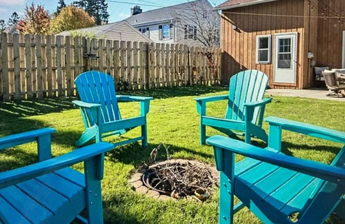 Kewaunee House | Fire pit, grill, patio, and blocks from Lake Michigan beach!