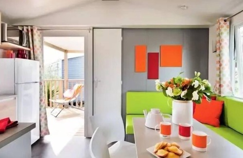 Saint-Aubin-sur-Scie House | Flower Camping Vitamin * - Mobile home Standard 32m2 (3 bedrooms) + TV + Terrace Covered - Arrival Saturday 6 people