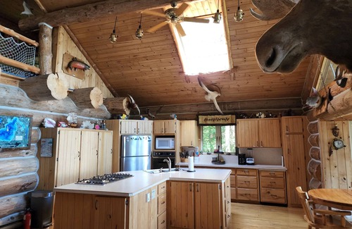 Hackensack Cabin | Full Log Family Lodge - private dock/beach & fire pit