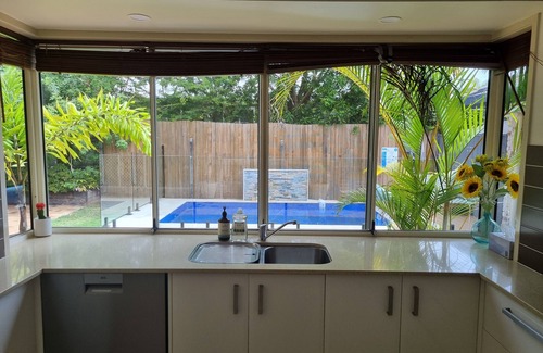 Mudjimba House | Fully Equipped Luxe Beach Retreat, Pool, Pet Friendly, 2 Living Areas & AirCon