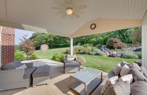 Hummelstown House | Game Room and Covered Patio Hummelstown Hideaway