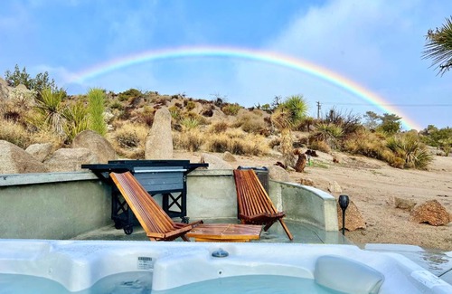 Yucca Valley Villa | GanEden! Peaceful getaway Firepit, spa, yoga studio, fire pit, Joshua Tree