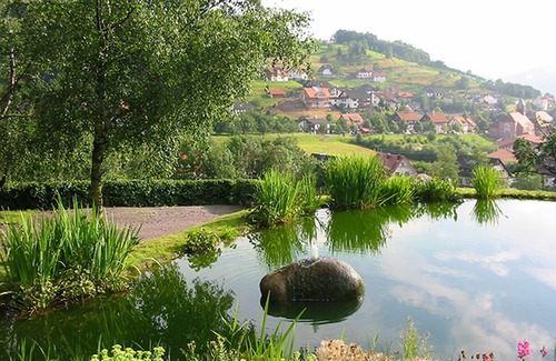 Busterbach Apartment | Gemütliches und modernes Einzelzimmer, mit Sitzecke, Sat-TV, Badezimmer und Balkon mit Talblick