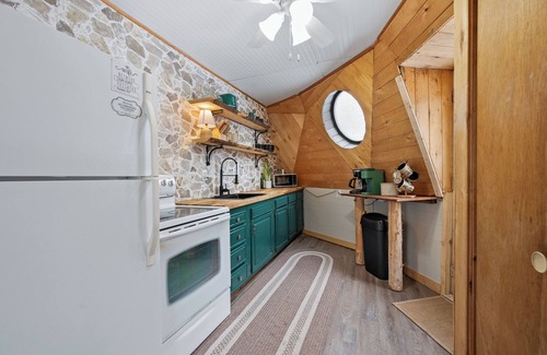 Bigfork Apartment | Geodesic Dome Home - One Bedroom, One Bathroom with Sleeping Loft and Cozy Woodburning Stove