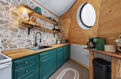 Bigfork Apartment | Geodesic Dome Home - One Bedroom, One Bathroom with Sleeping Loft and Cozy Woodburning Stove