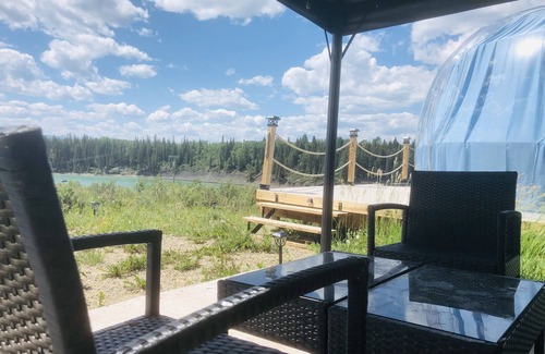 Ghost Lake RV Rental | Glamping domes 4 with lake views