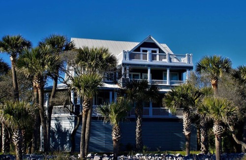 Edisto Island House | Gorgeous Oceanfront 6 bdrm, 6 ba. home, heated swim spa, elevator, private!