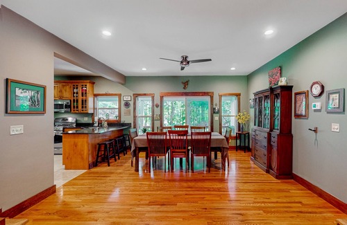 North Lake George House | Green home near beach & hiking trails with firepit, fireplace, beautiful views