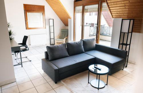 Bernhausen Apartment | Grosse Galerie-Wohnung Airport Messe Stuttgart - Balkon - Parkplatz