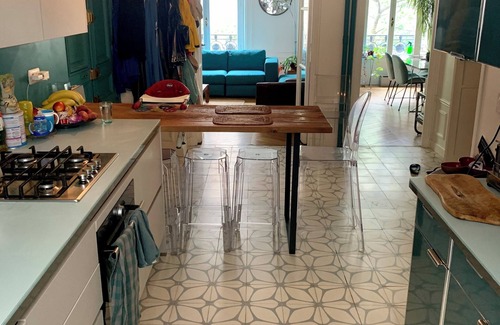 Combat Apartment | Haussmann family haven between Park Buttes Chaumont & Canal Ourcq/Paris Plage