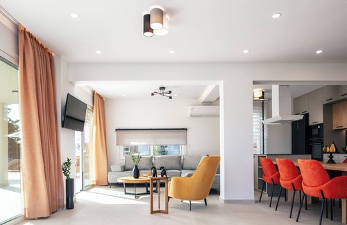 Tria Monastiria Villa | Heated pool, outdoor playground, convenient location close to the beach and town