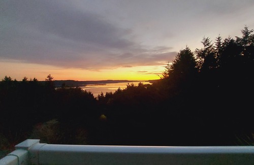Brinnon Apartment | Hot tub on Deck with incredible view of Salish Sea