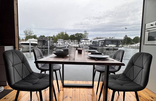 Schmoeckwitz Boat Rental | Houseboat with sauna & fireplace - pure relaxation on the water surrounded by nature