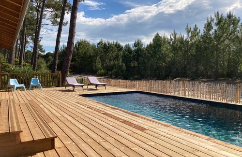 Carcans Plage House | HUT - WOOD HOUSE 400 M OCEAN BEACH CARCANS