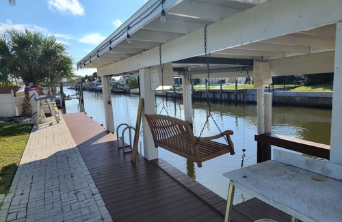 South Daytona House | Intercostal channel house with boat dock and ping-pong table