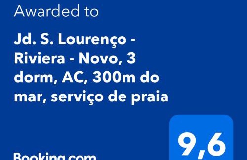 Sao Lourenco Apartment | Jd. S. Lourenço - Riviera - Novo, 3 dorm, AC, 300m do mar, serviço de praia