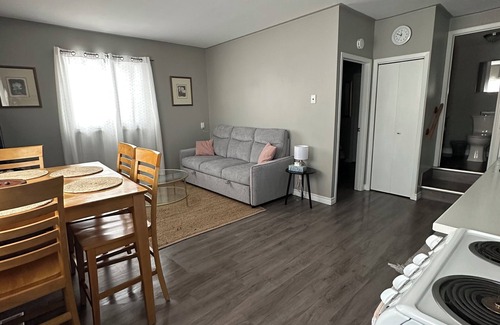 Bancroft Apartment | Keep it simple at this centrally-located place. Easy to ATV trail w/parking!