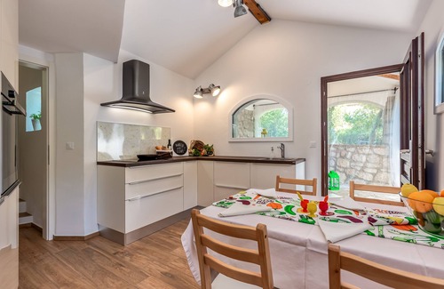 Municipality of Omisalj House | Kids friendly house with large private, fenced garden, pool, 1km beach