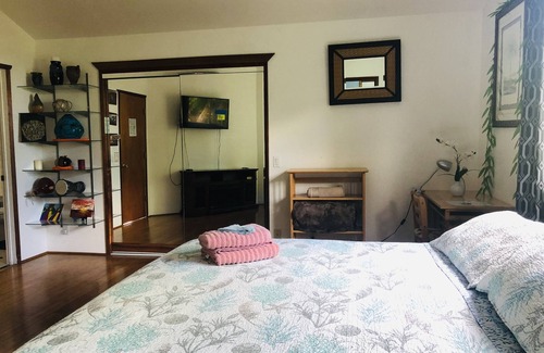 Hilo Bed & Breakfast | King room ensuite is spacious , relaxing, quiet space with a homey atmosphere.