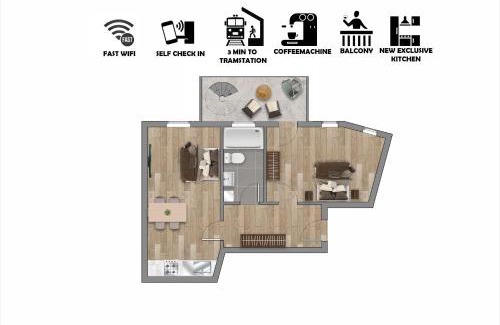 Reudnitz-Thonberg Apartment | Koala Apartment mit 500 Mbit's WLAN und Balkon