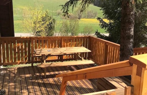 Meaudre Cottage | La Bergerie with elevated terrace mountain view