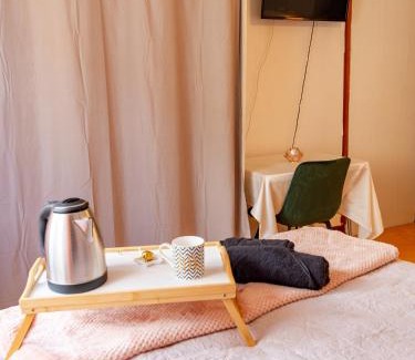 Bourbonne-les-Bains Apartment | La Rosée - Studio Zen à 50m des Thermes - Vue Casino, SDD hydromassante, Smart TV