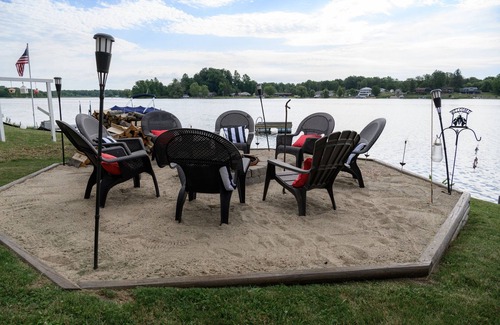 Dowling Cottage | Lake front property with a relaxing front deck overlooking Bristol Lake
