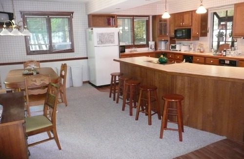 Three Lakes Cabin | Lake House w/Spectacular Sunset Views -100 ft FLAT Lakefront; Large dock, SAFE -